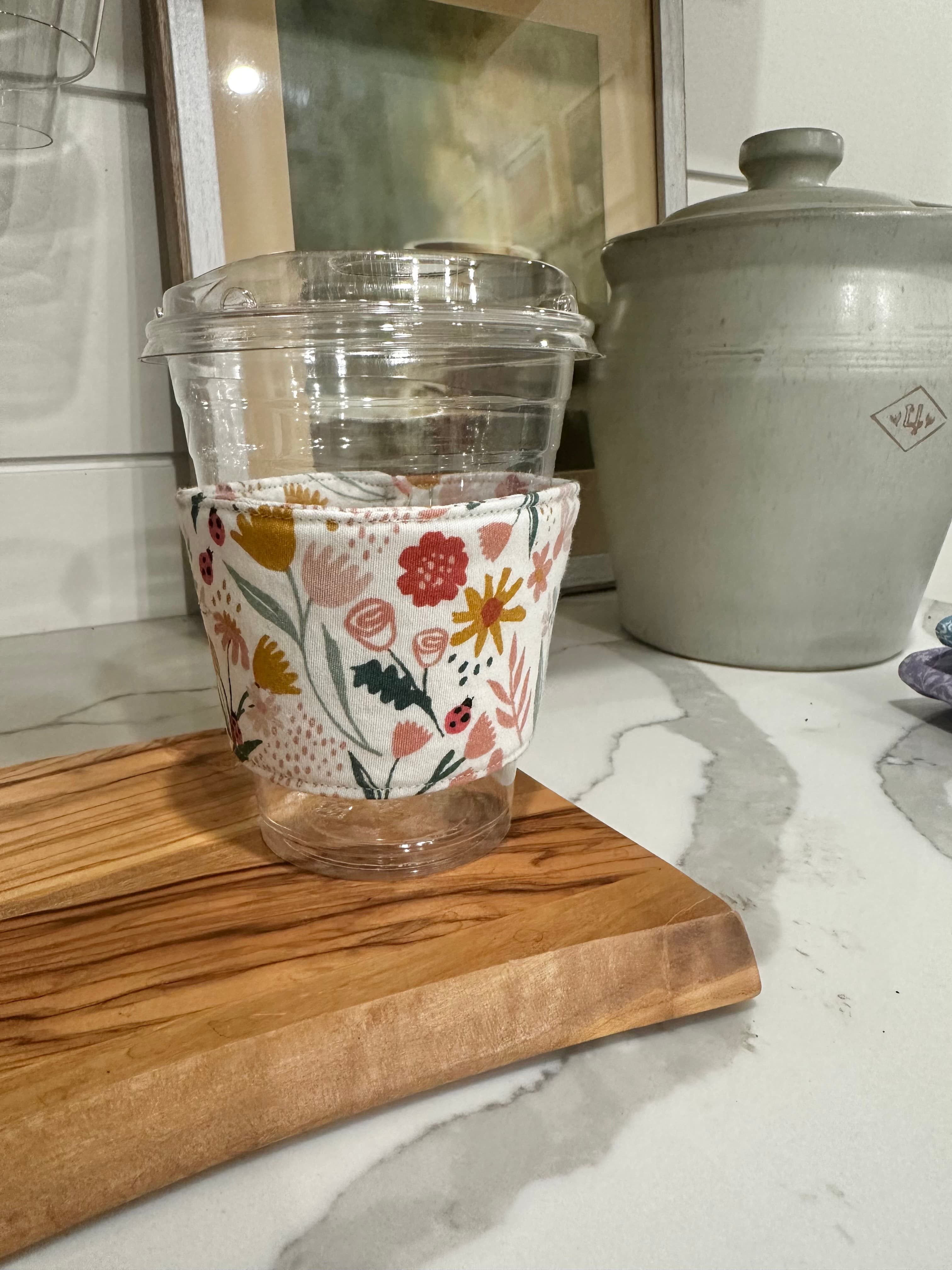 Floral Ladybug Insulated Cup Sleeve