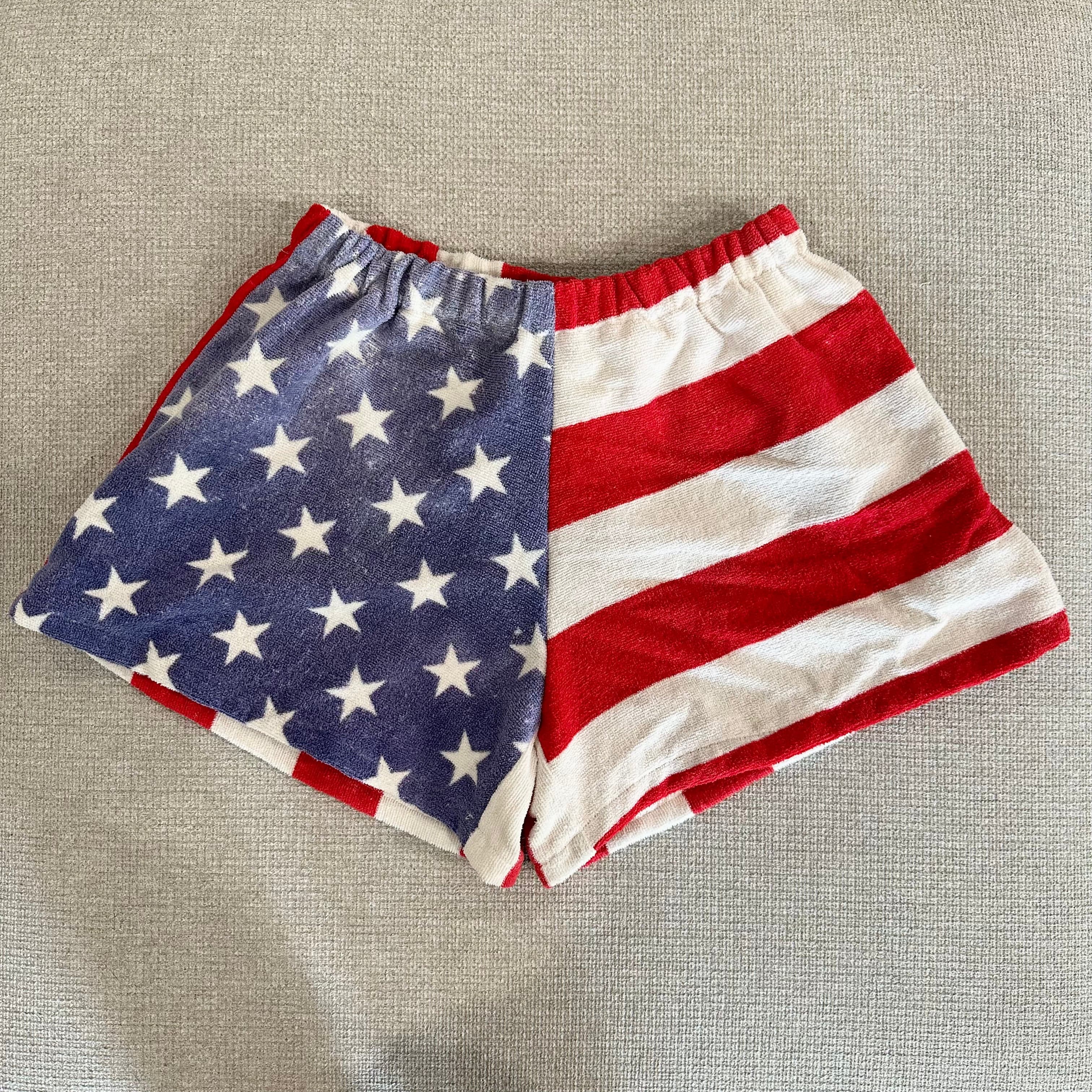 American Flag Towel Shorts