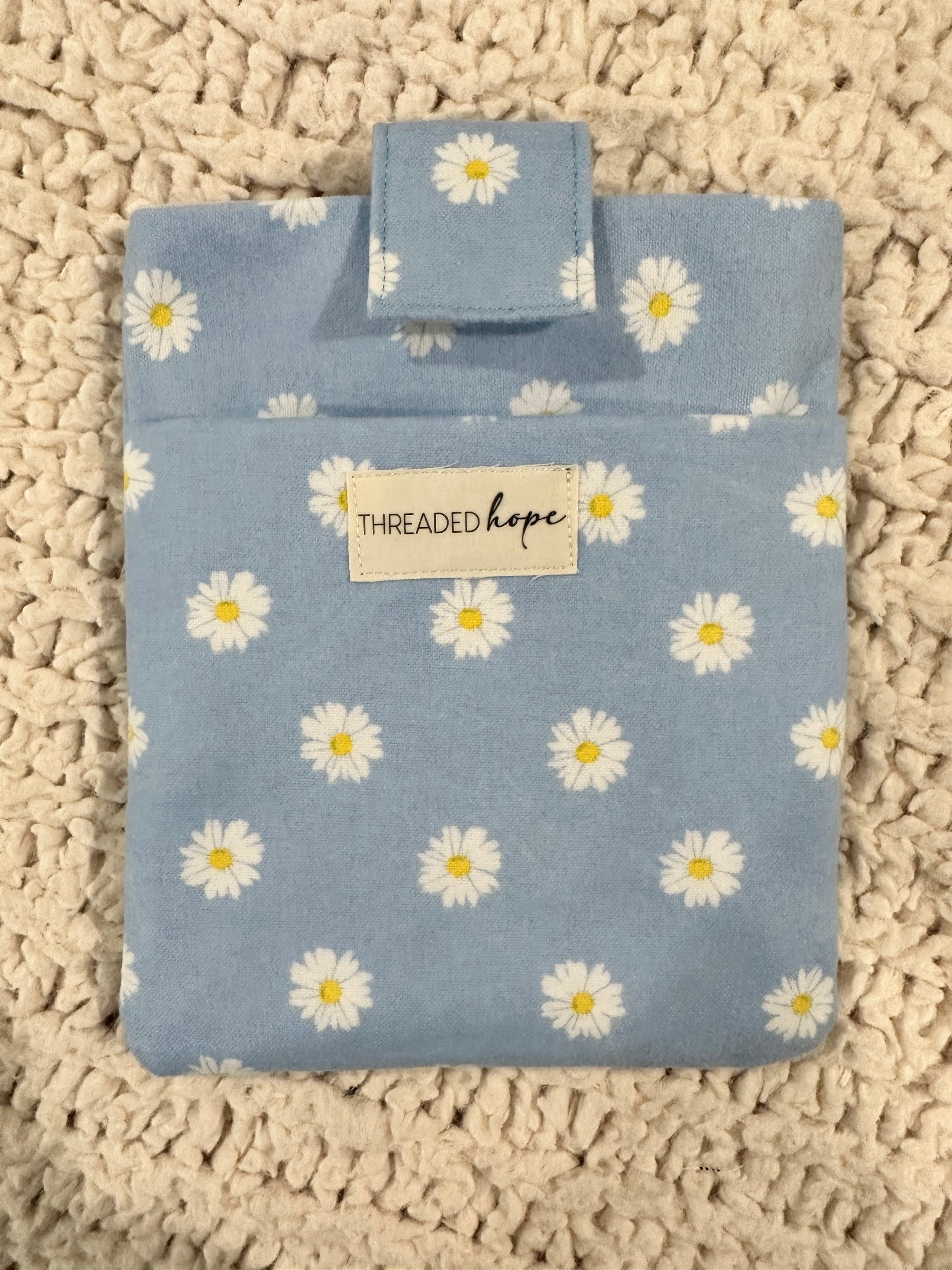 Blue Floral Kindle PaperWhite Sleeve with Front Pocket and Velcro Closure