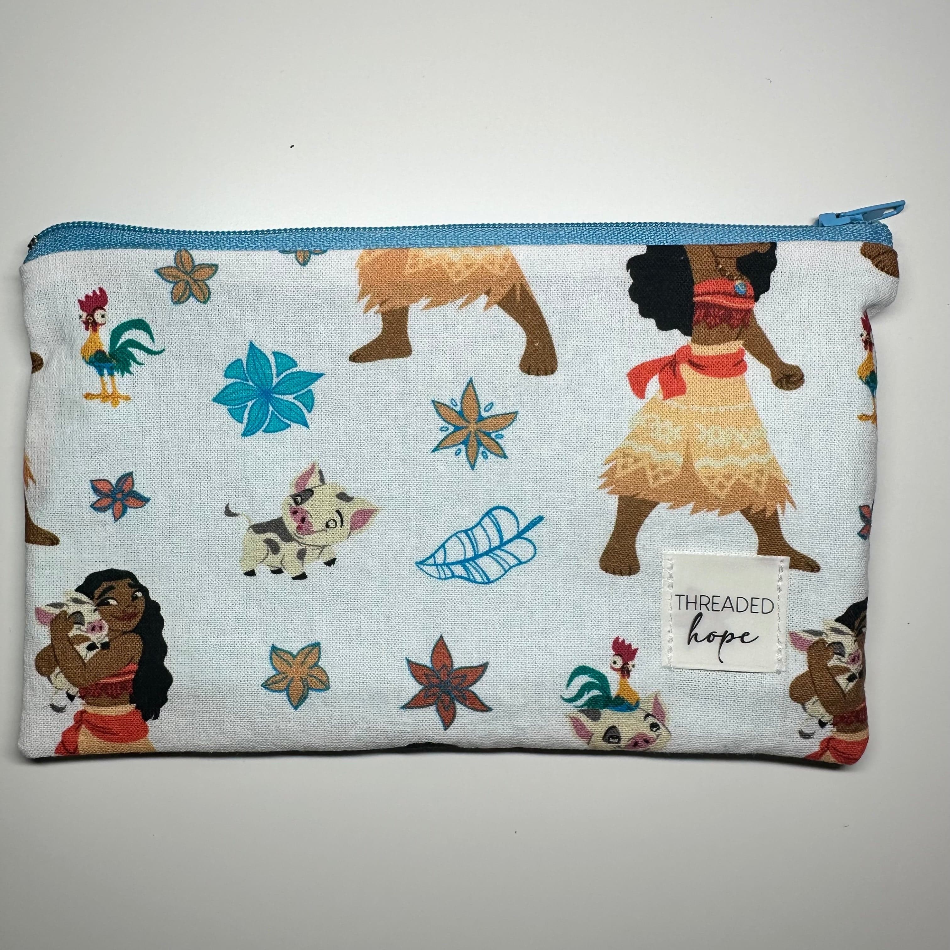 Disney Moana Cotton Zipper Pouch (7” x 4”)