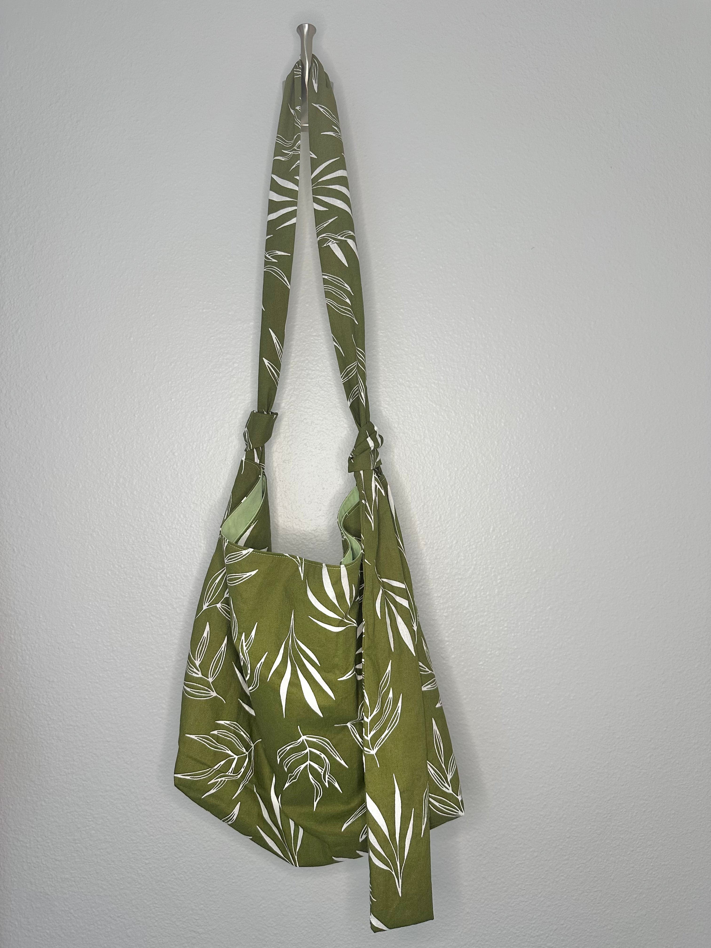 Greenery Slouchy Shoulder Bag with Adjustable Strap & Interior Pocket