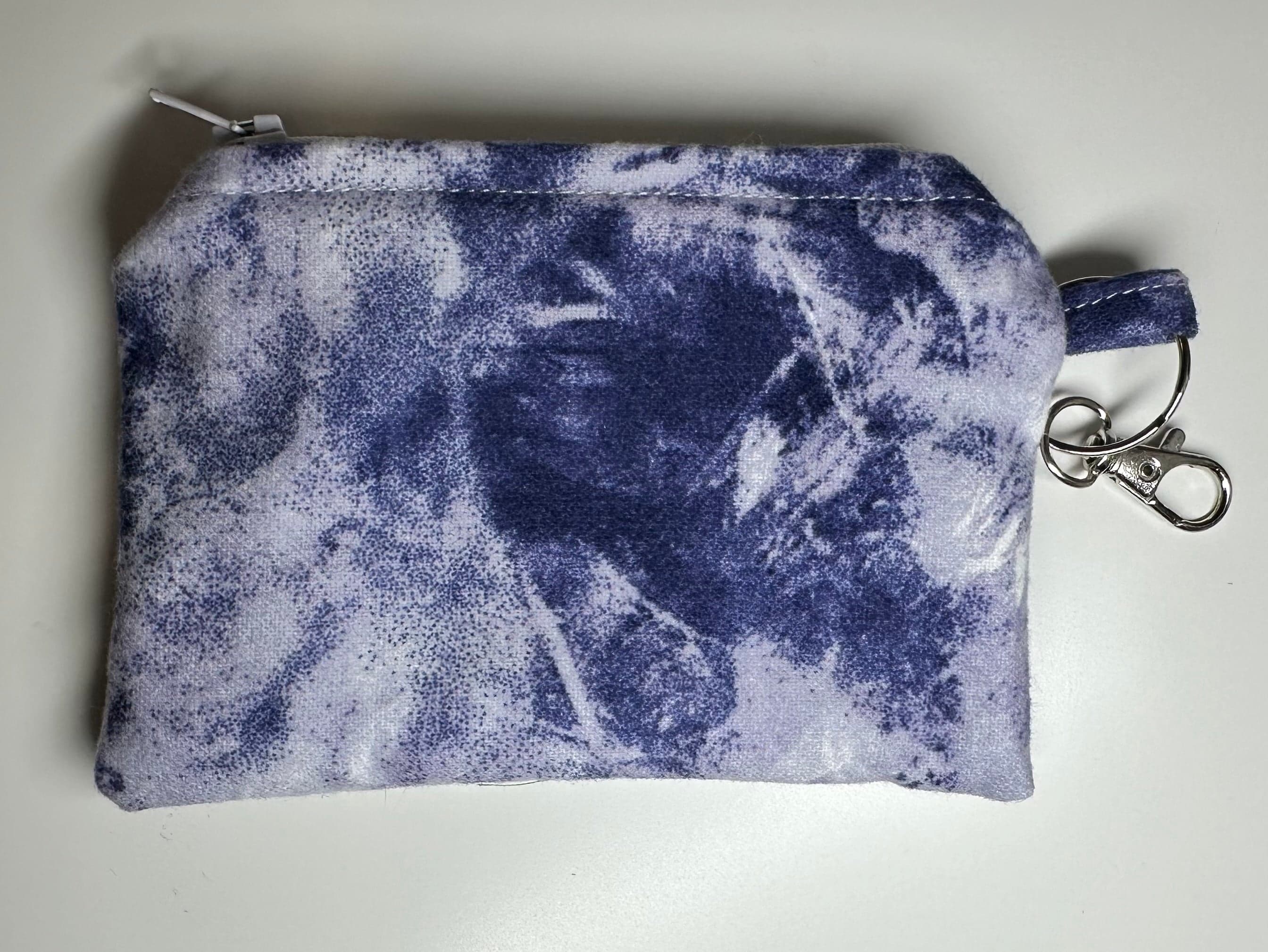 Purple Tie Dye Zipper Wallet Keychain