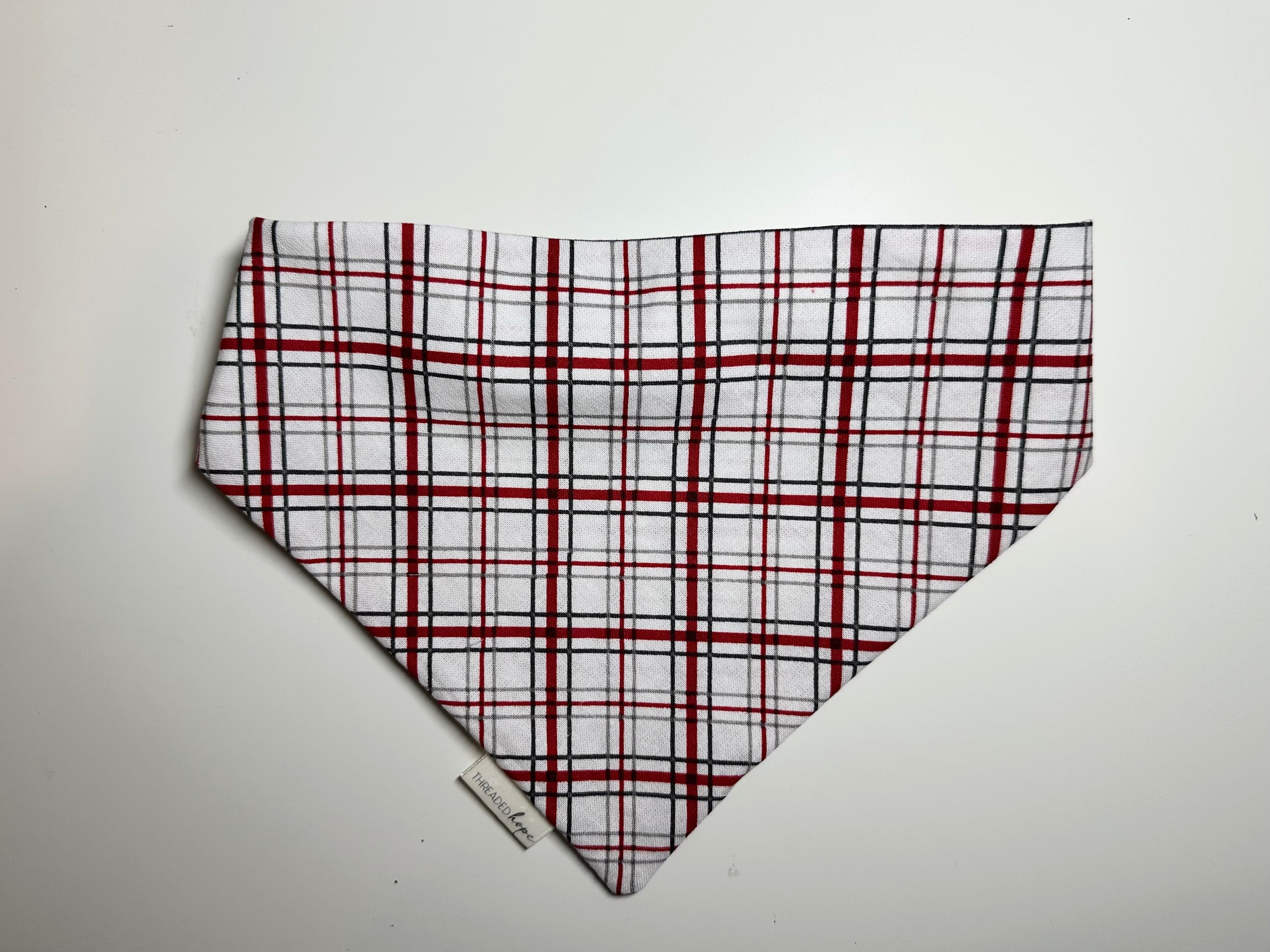 Red Plaid Christmas Pet Scrunch Bandana