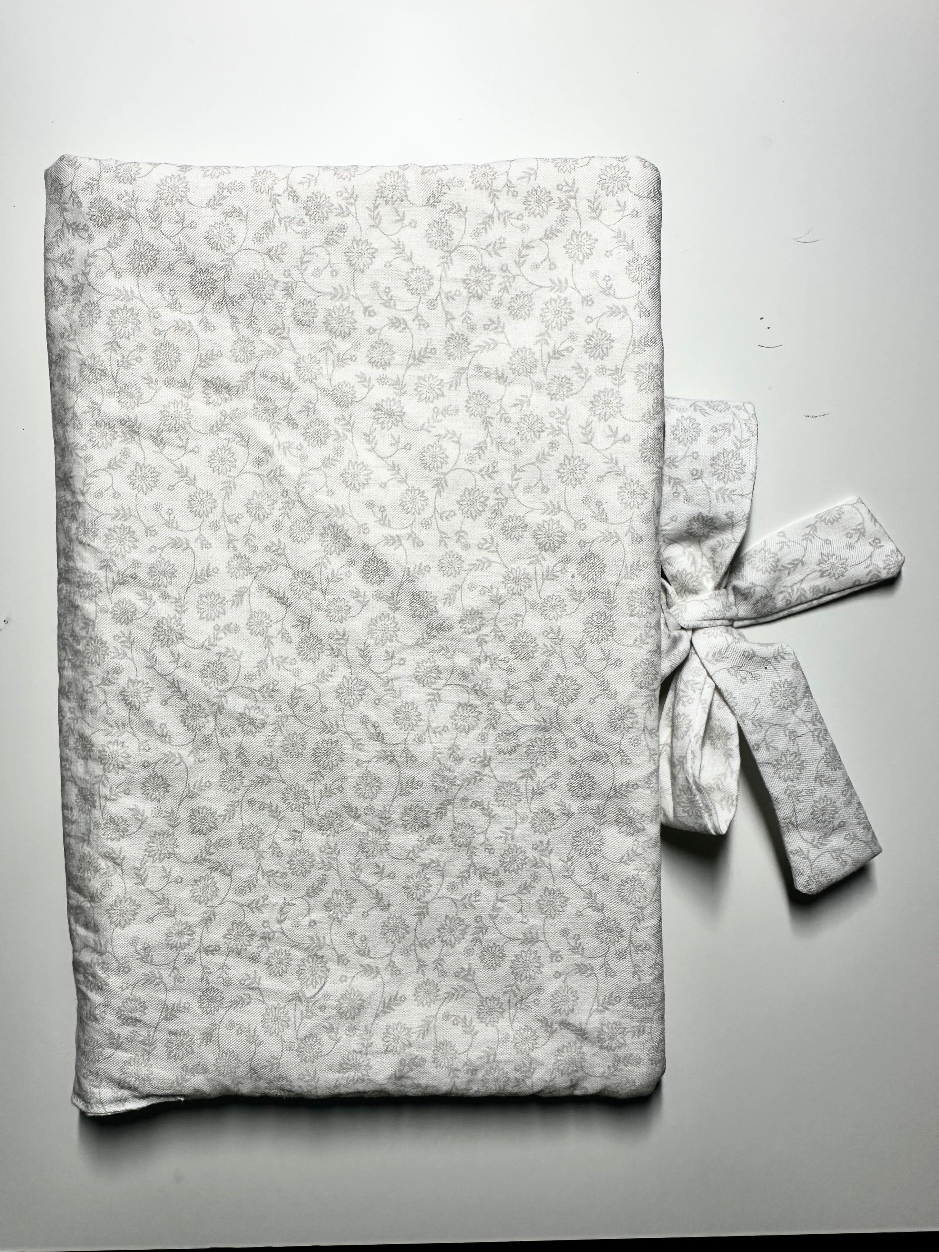 White Floral Cotton Diaper Clutch